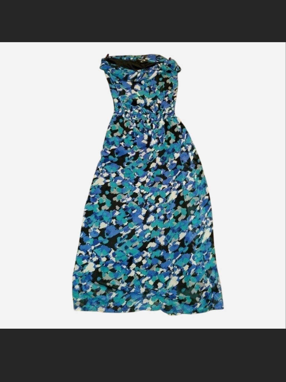 Forever 21 Blue & Teal Floral Maxi Dress Size Large